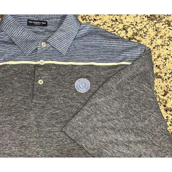 DriWay Men The Georgia Club Golf Short Sleeve Polo Shirt Blue Heathered Size 2XL - Picture 1 of 5